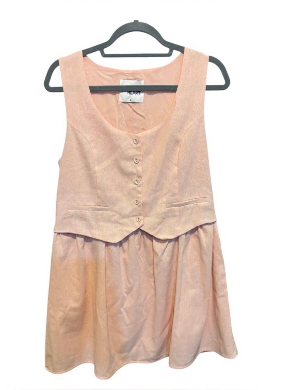 Paper Heart Pastel Pink Linen Blend Sleeveless Mini Dress - NWOT - Picture 4 of 4